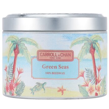 100% Beeswax Tin Candle - Green Seas
