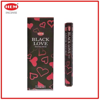 HEM HEM - (Buy 1 Get 2 Free)(20pcs per Hexagonal Box) BLACK OF LOVE  natural Indian handmade incense sticks  HI-BLACK-LOVE