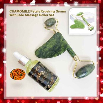 Lets BLOOM CHAMOMILE Petals Repairing Serum With Crystal Massage Roller Set