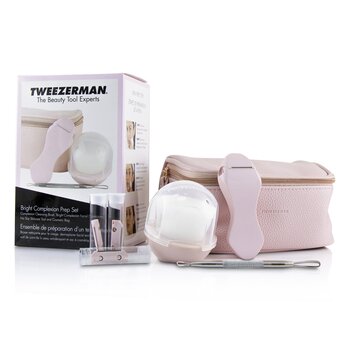 Bright Complexion Prep Set: Complexion Cleansing Brush + Bright Complexion Facial Dermaplaner + No Slip Skincare Tool + Bag