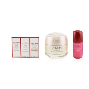 Anti-Wrinkle Ritual Benefiance Wrinkle Smoothing Cream Set (For All Skin Types): Wrinkle Smoothing Cream 50ml + Cleansing Foam 5ml + Softener Enriched 7ml + Ultimune Concentrate 10ml + Wrinkle Smoothing Eye Cream 2ml