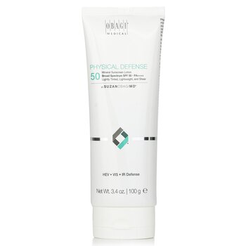 Obagi SUZANOBAGIMD Physical Defense Broad Spectrum Mineral Sunscreen SPF 50 PA+++ (Lightly Tinted, Lightweight, & Sheer)