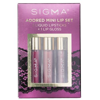 Sigma Beauty Adored Mini Lip Set (2x Liquid Lipstick + 1x Lip Gloss)