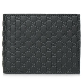 Leather Micro GG Guccissima Trifold Wallet 217044