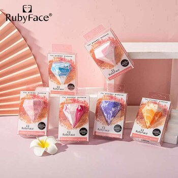 Rubyface Diamond Two Color Wet and Dry Non Latex Makeup Tools Beauty Egg- # Purple
