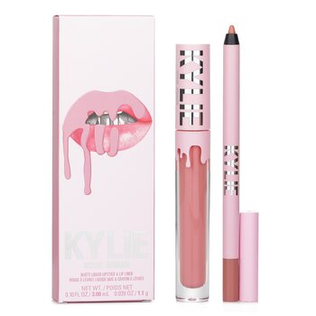 Matte Lip Kit: Matte Liquid Lipstick 3ml + Lip Liner 1.1g - # 300 Koko K