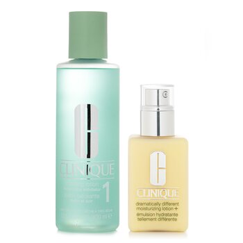 Clinique Dramatically Different Set 1: Moisturizing Lotion+ & Clarifying Lotion 1 - For Very Dry to Dry Combination Skin