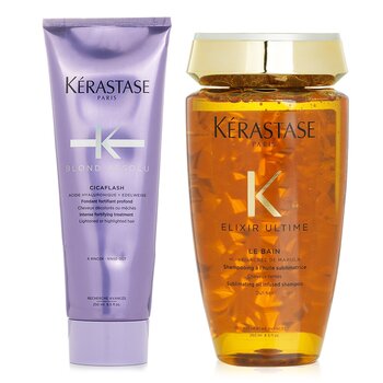 Kerastase Blond Absolu Set 3: Shampoo & Fortifying Treatment (Lightened or Highlighted Hair)