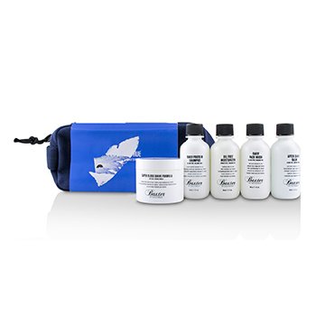 Travel Starter Kit: Face Wash + Shave Formula + Moisturizer + Shave Balm + Shampoo + Bag (Packaging Slightly Defected)